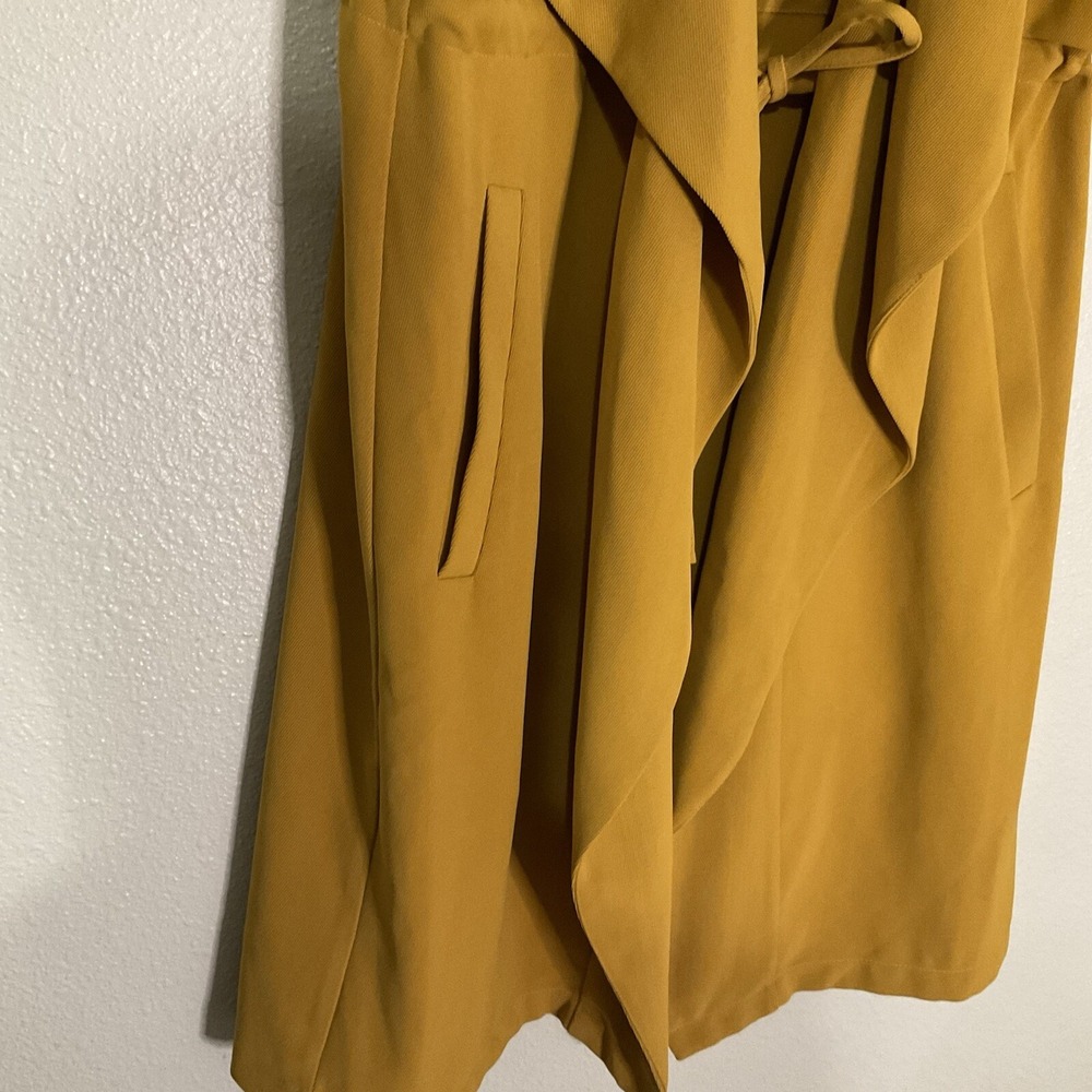 Elodie Longline Duster Cardigan Size L Spice Open Front Waterfall Drape Pockets - Picture 4 of 13